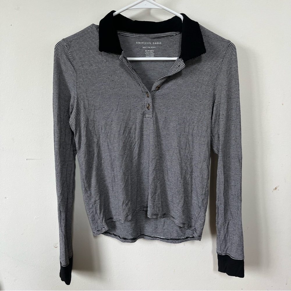 American Eagle striped polo